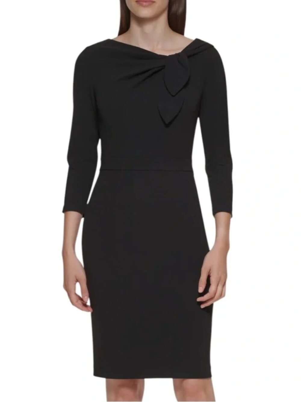 Report Calvin Klein Side Bow Sheath Dress Black Size 4